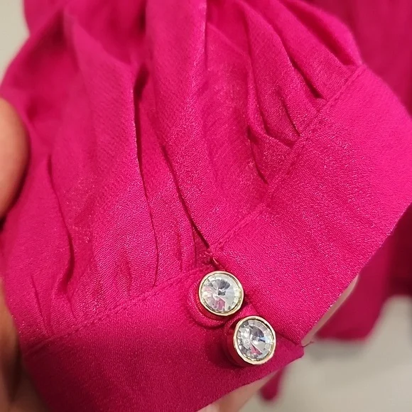 P.5 Anthropologie Gina Keyhole Moulinette Soeurs Bright Pink  Dress Size 14 - Picture 2 of 6